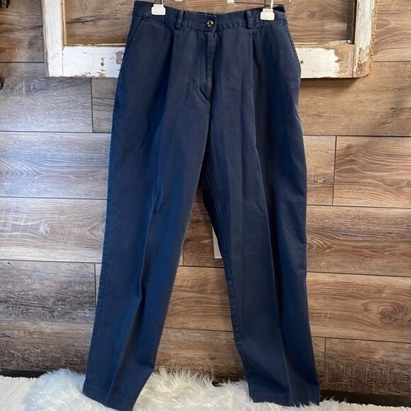 LL Bean Ladies Pants Trousers, Size 10 Regular, Navy Blue - Picture 1 of 6